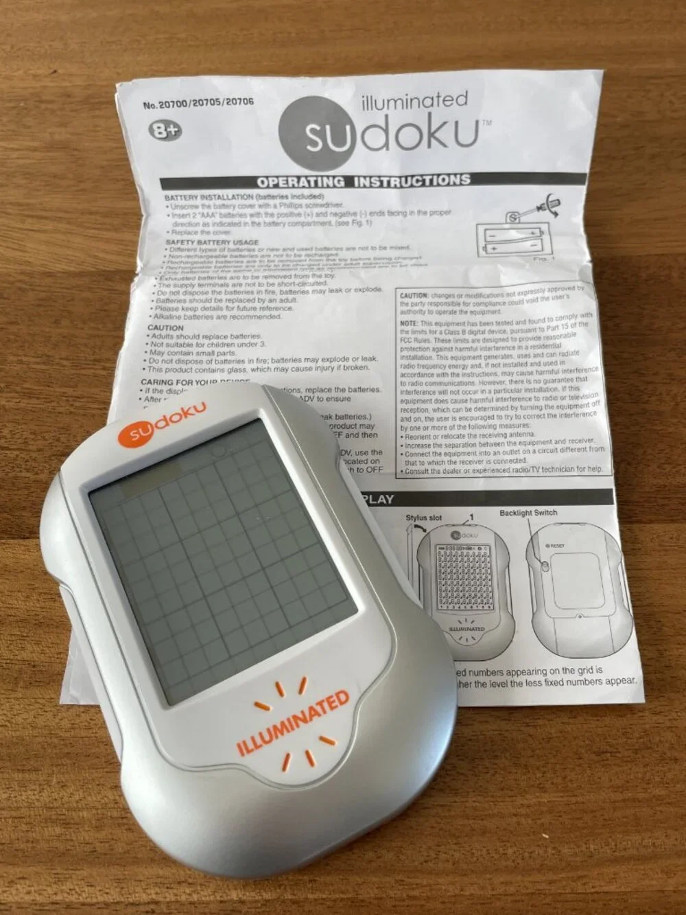 Sudoku Illuminated Handheld Electronic Game Techno Source Touch Screen